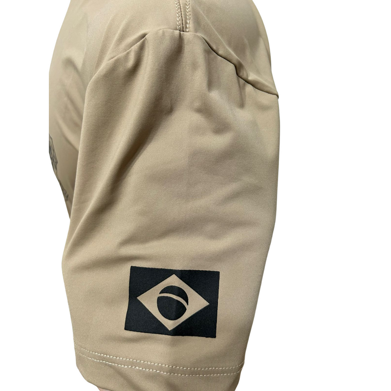 CAMISETA MANGA CURTA POLIAMIDA POLICIA CIVIL DENARC CAQUI NEGATIVA